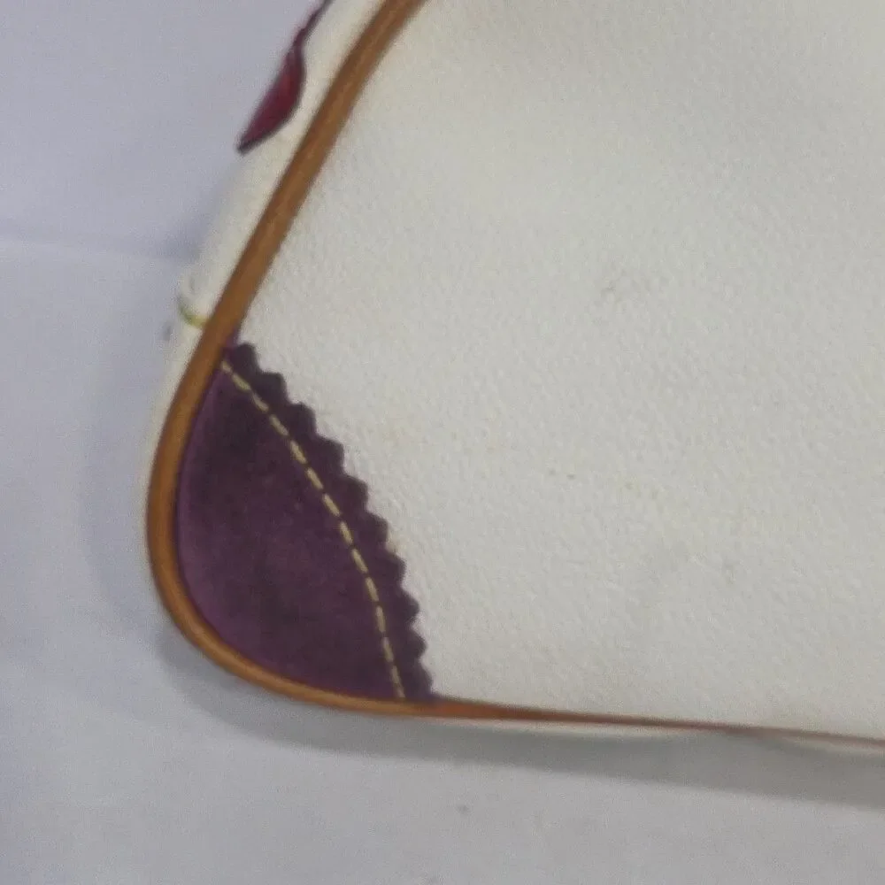 Vintage Dooney & Bourke x Lindsay Lohan White Y2K Shoulder Charm Bag Rare! - Picture 11 of 16